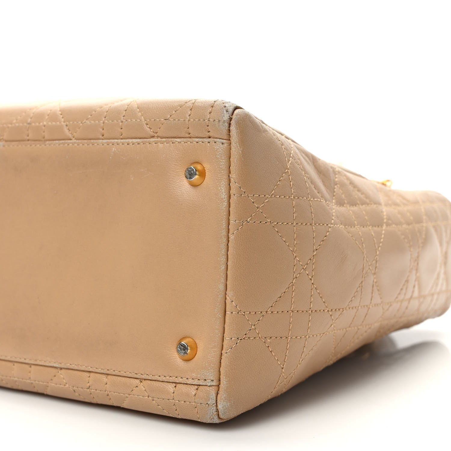 Christian Dior Lambskin Cannage Medium Lady Dior Beige 8 of 11