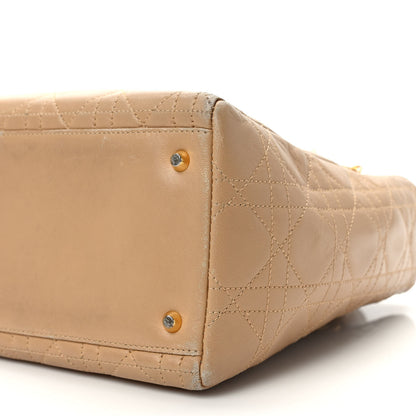 Christian Dior Lambskin Cannage Medium Lady Dior Beige 8 of 11