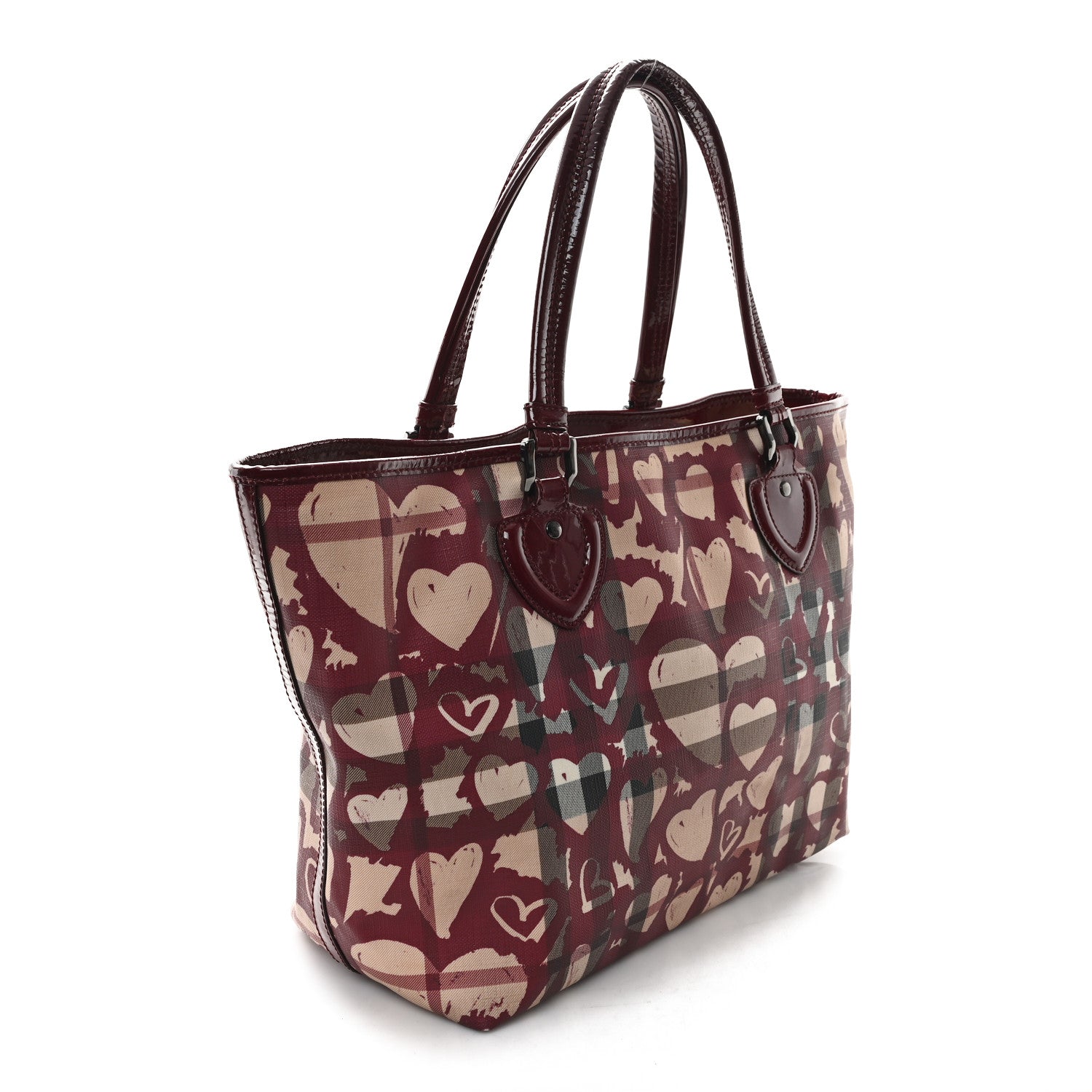 Burberry Nova Check Heart Tote Red 3 of 14