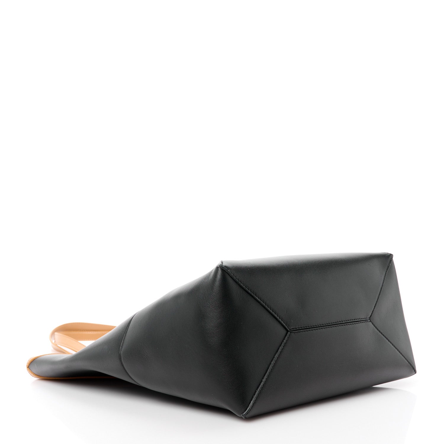Loewe Shiny Calfskin Medium Puzzle Fold Tote Warm Desert Black 4 of 13