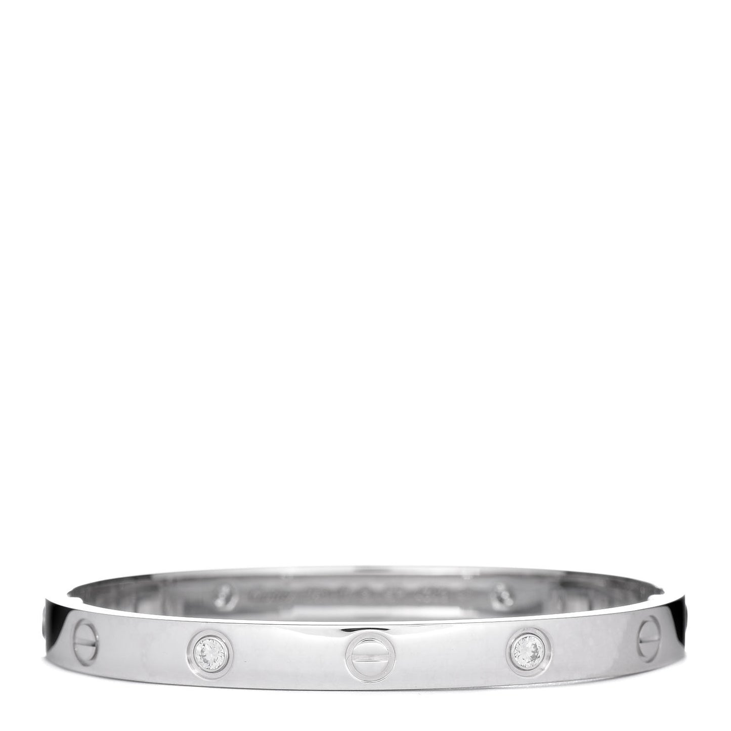 18K White Gold 4 Diamond LOVE Bracelet 17