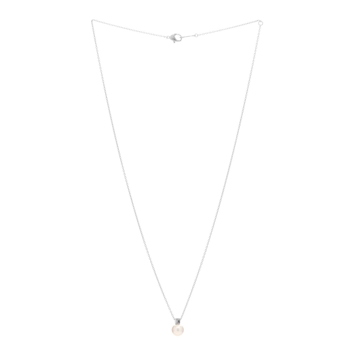 Mikimoto 18K White Gold Akoya Pearl 7mm Pendant Necklace 2 of 3