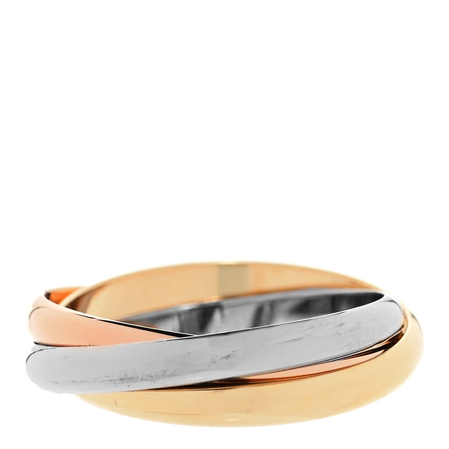 18K Pink Yellow White Gold Small Trinity Ring 62 10