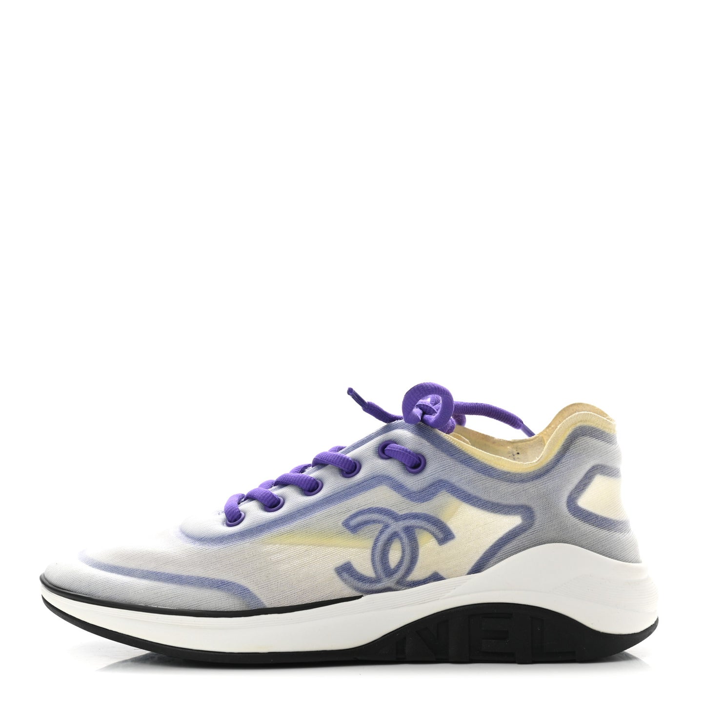 Calfskin Mesh Lyrca Womens Logo Sneakers 40 White Blue