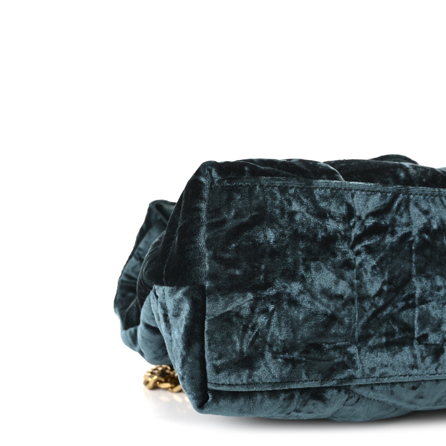 Saint Laurent Velvet Y Quilted Monogram Small Loulou Chain Satchel Dark Green 8 of 9