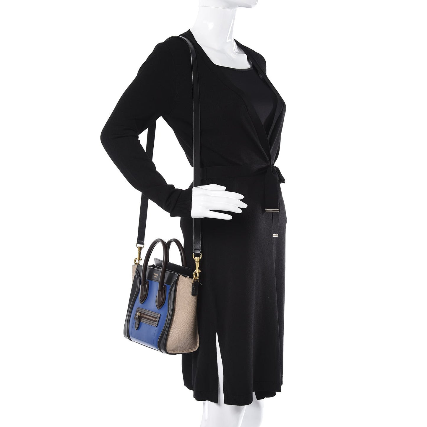 Smooth Calfskin Bullhide Nano Tri-Color Luggage Indigo