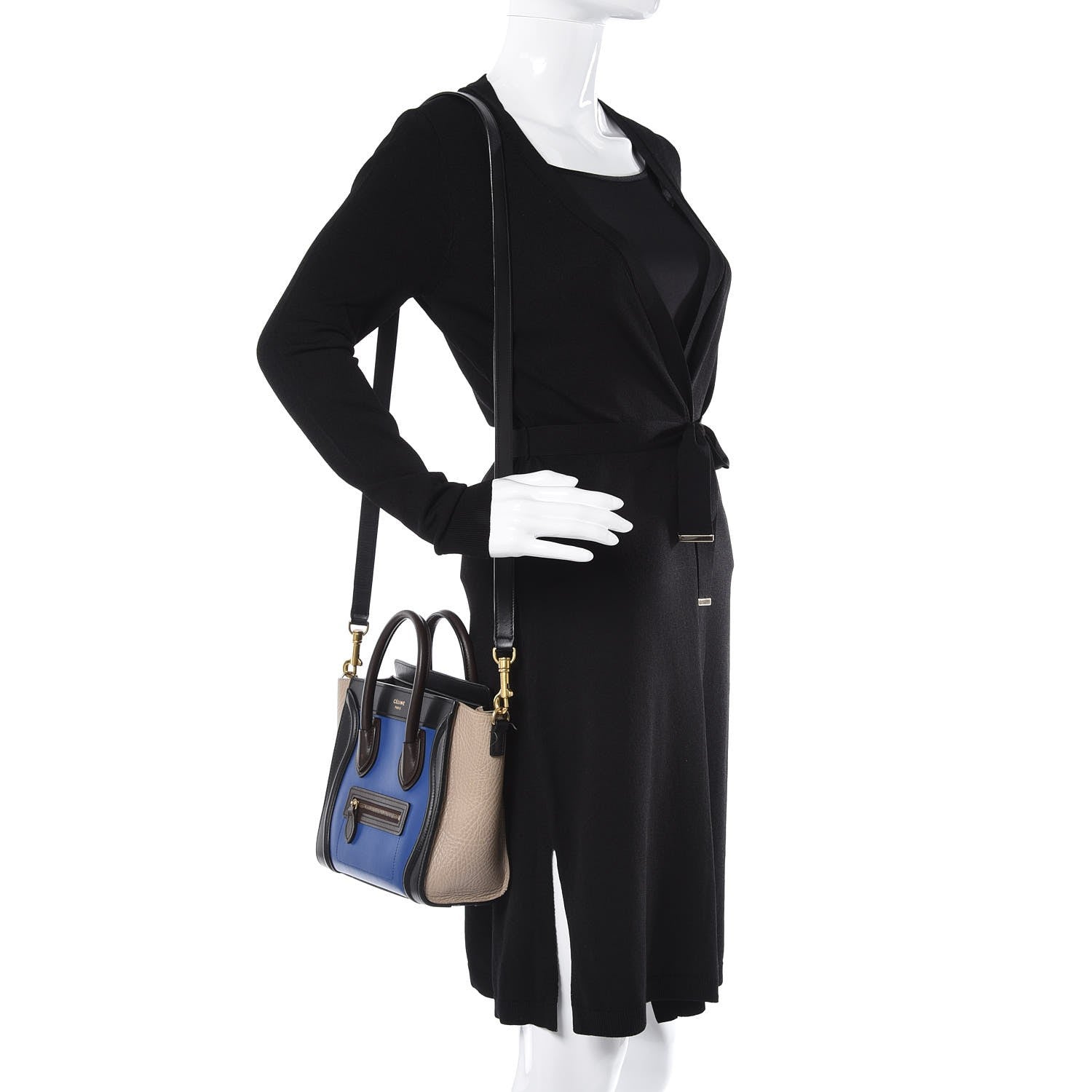 Celine Smooth Calfskin Bullhide Nano Tri-Color Luggage Indigo 2 of 7