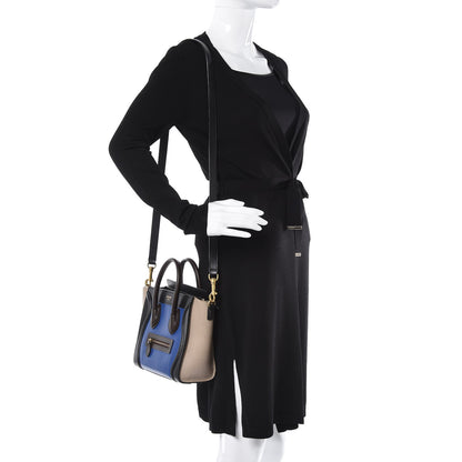 Celine Smooth Calfskin Bullhide Nano Tri-Color Luggage Indigo 2 of 7