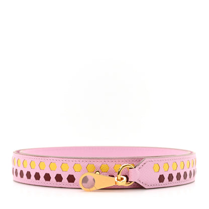 Hermes Epsom 25mm Mousqetons Tressage Shoulder Strap Mauve Sylvestre Rouge H Jaune De Naples 1 of 4