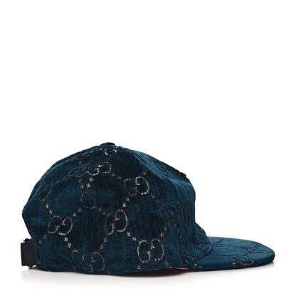 Gucci Velvet GG Monogram Baseball Hat L Blue 3 of 8