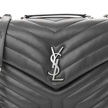 Saint Laurent Calfskin Y Quilted Monogram Medium Loulou Chain Satchel Earth 9 of 13