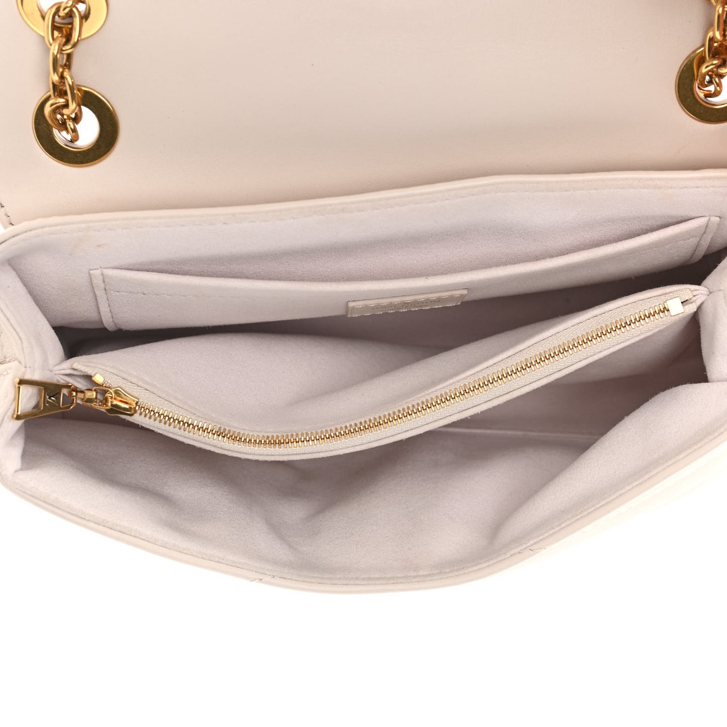 Calfskin LV New Wave Chain Bag Ivory