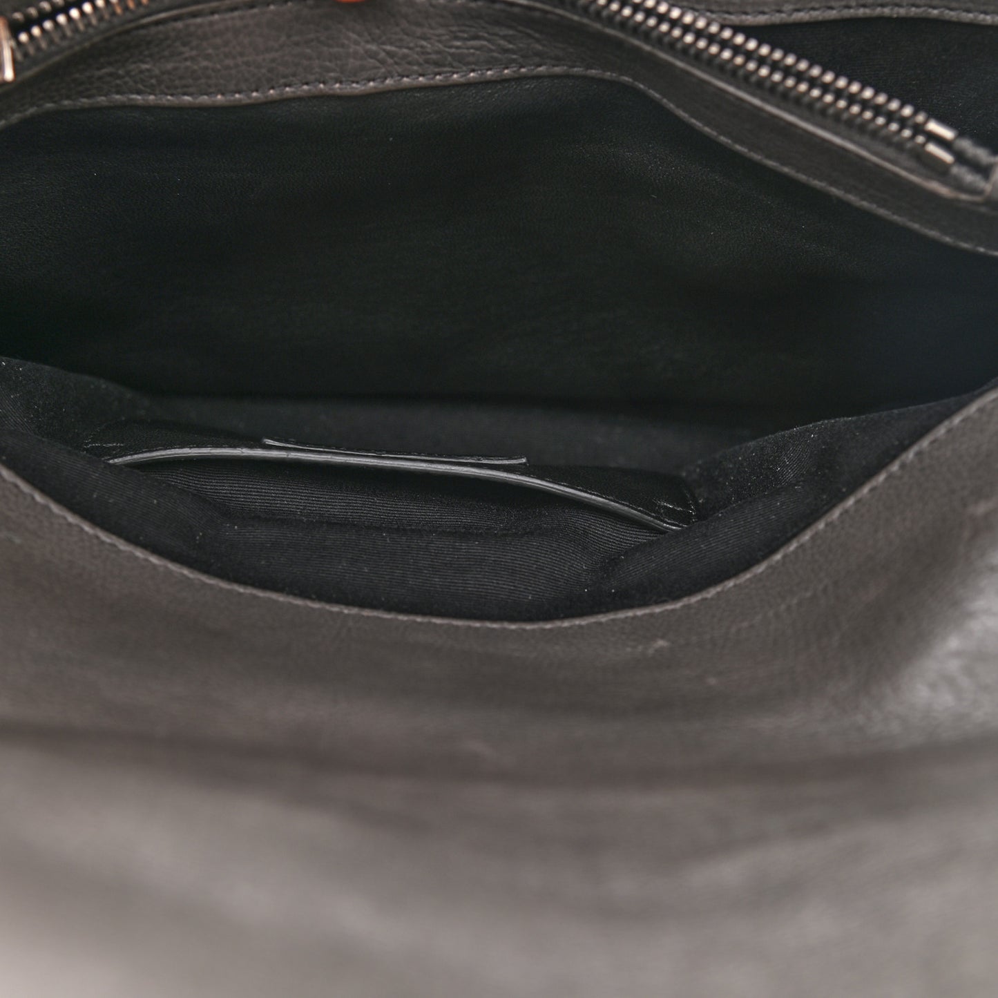 Sheepskin Matelasse Chevron Monogram Large College Satchel Dark Anthracite