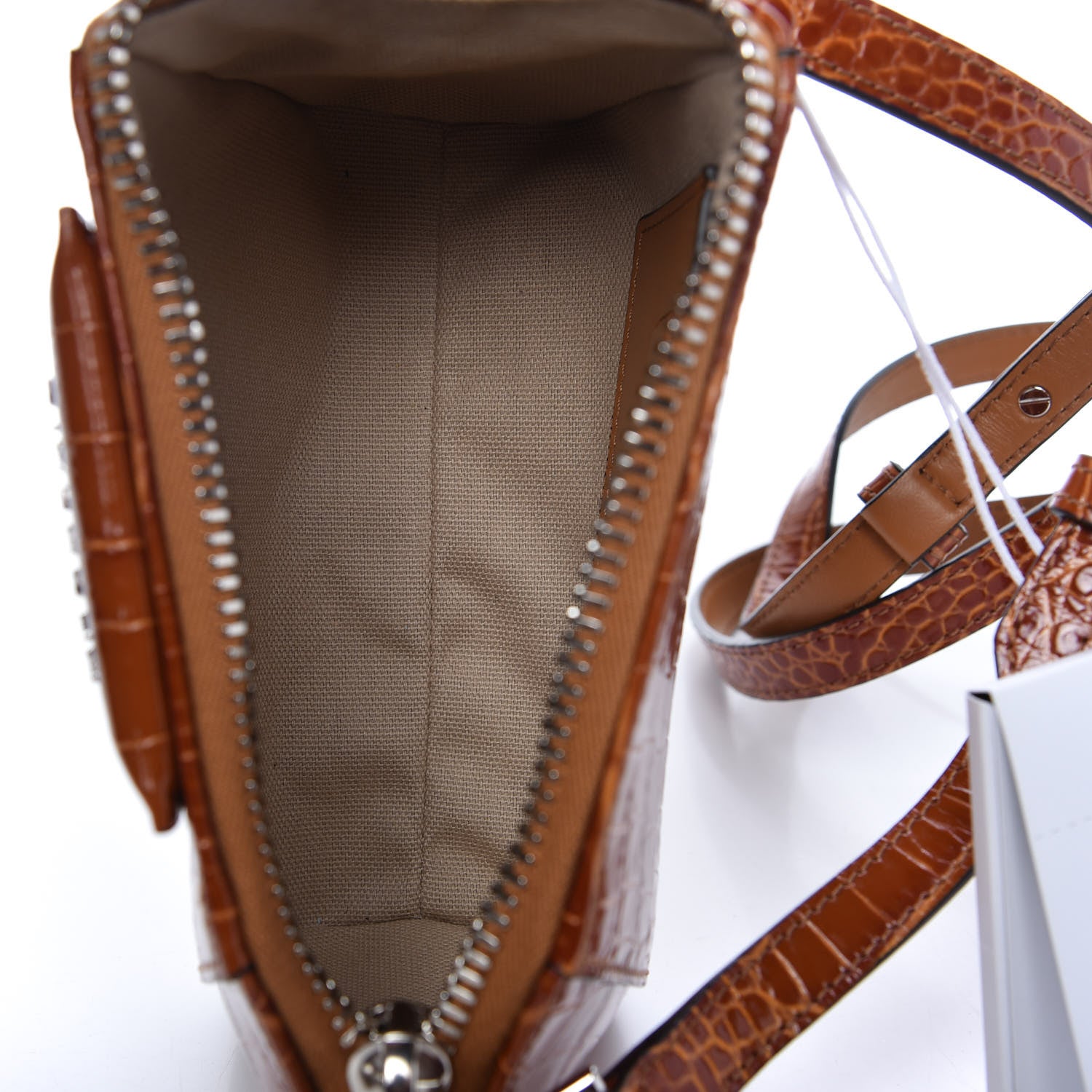 Givenchy Calfskin Crocodile Embossed Nano Antigona Tan 5 of 9