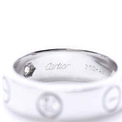 Cartier 18K White Gold 3 Diamond 5.5mm LOVE Ring 48 4.5 4 of 7