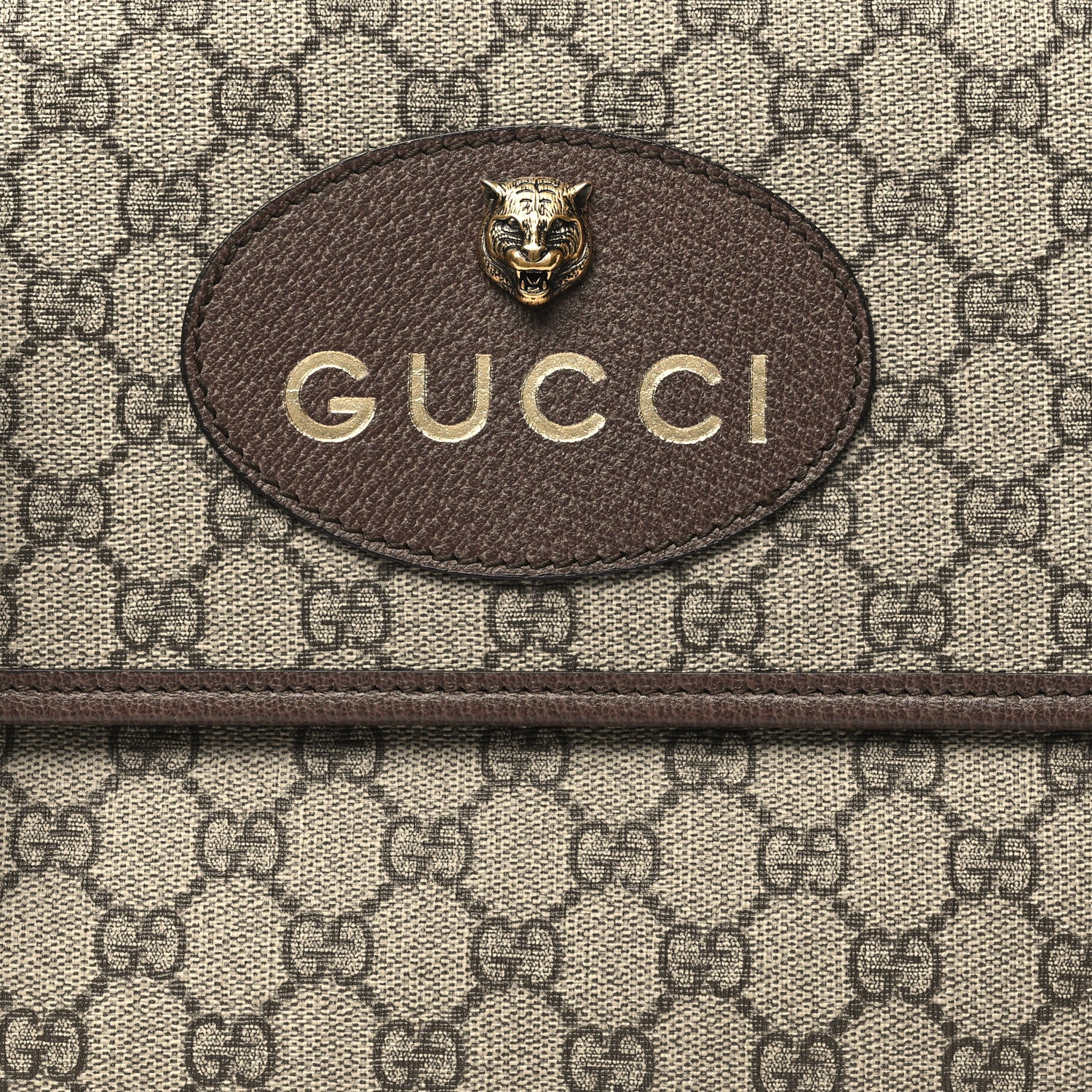 Gucci GG Supreme Monogram Web Neo Vintage Double Flap Messenger Bag Beige New Acero 8 of 10