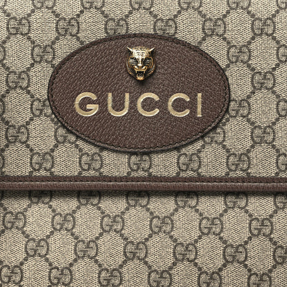 Gucci GG Supreme Monogram Web Neo Vintage Double Flap Messenger Bag Beige New Acero 8 of 10