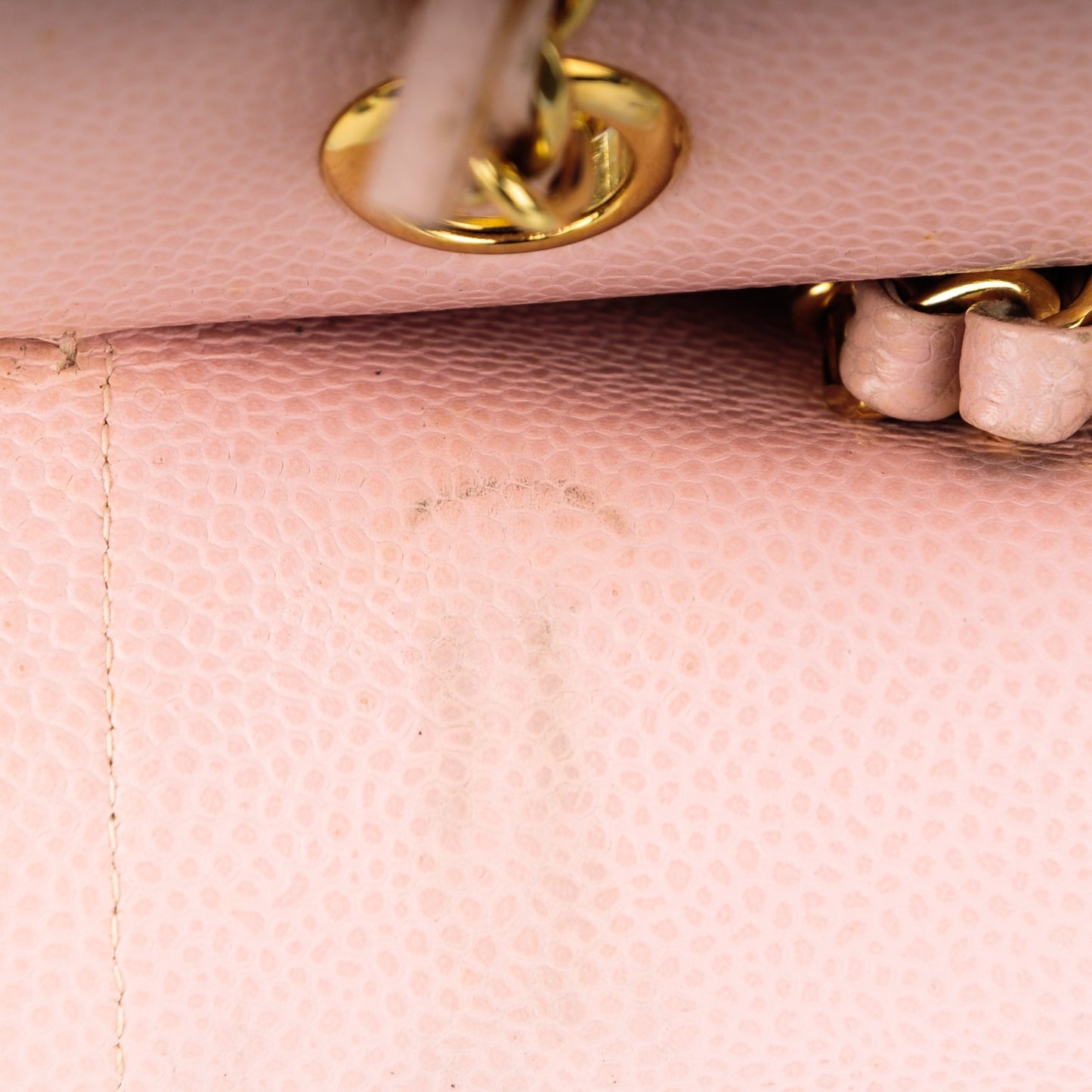 Caviar Quilted Medium Double Flap Pink
