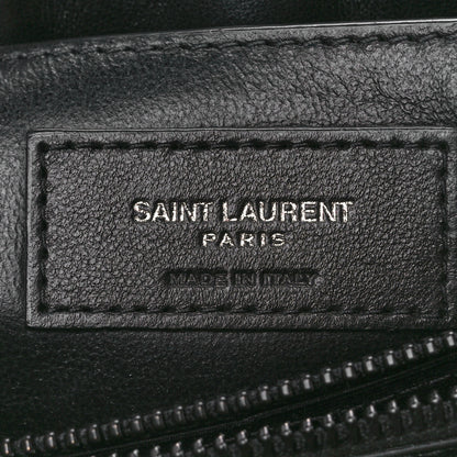 Saint Laurent Calfskin Y Quilted Monogram Monochrome Small Loulou Chain Satchel Black 7 of 12