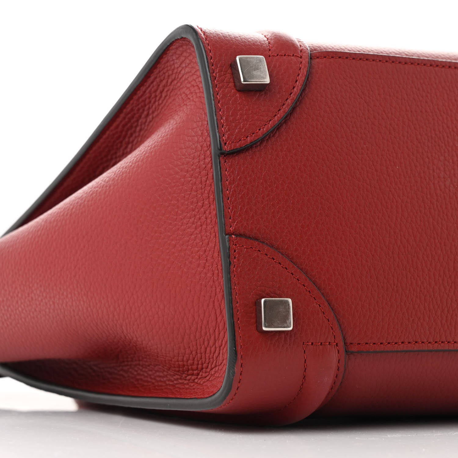 Celine Drummed Calfskin Micro Luggage Merlot 7 of 8