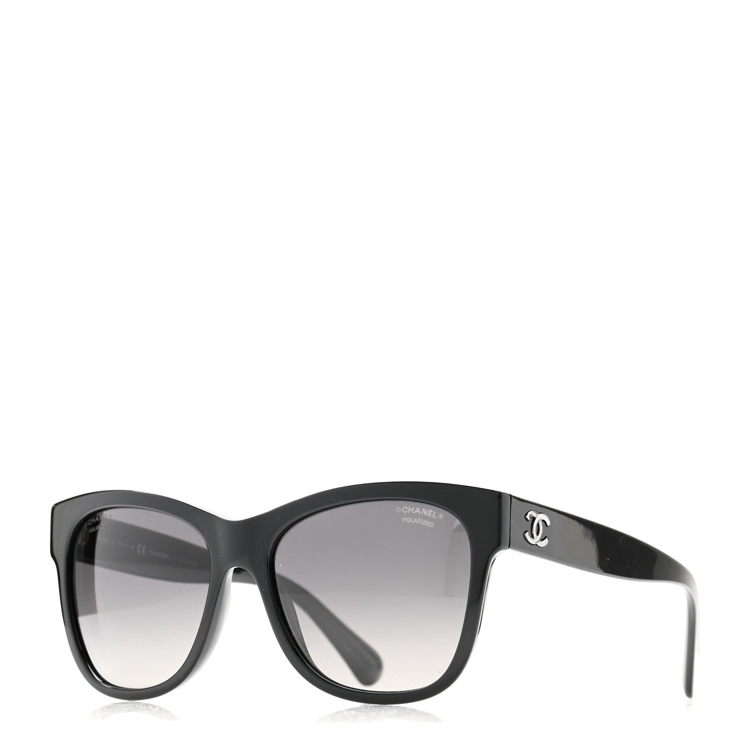 Chanel Acetate Polarized Square CC Sunglasses 5380 Black 1 of 8