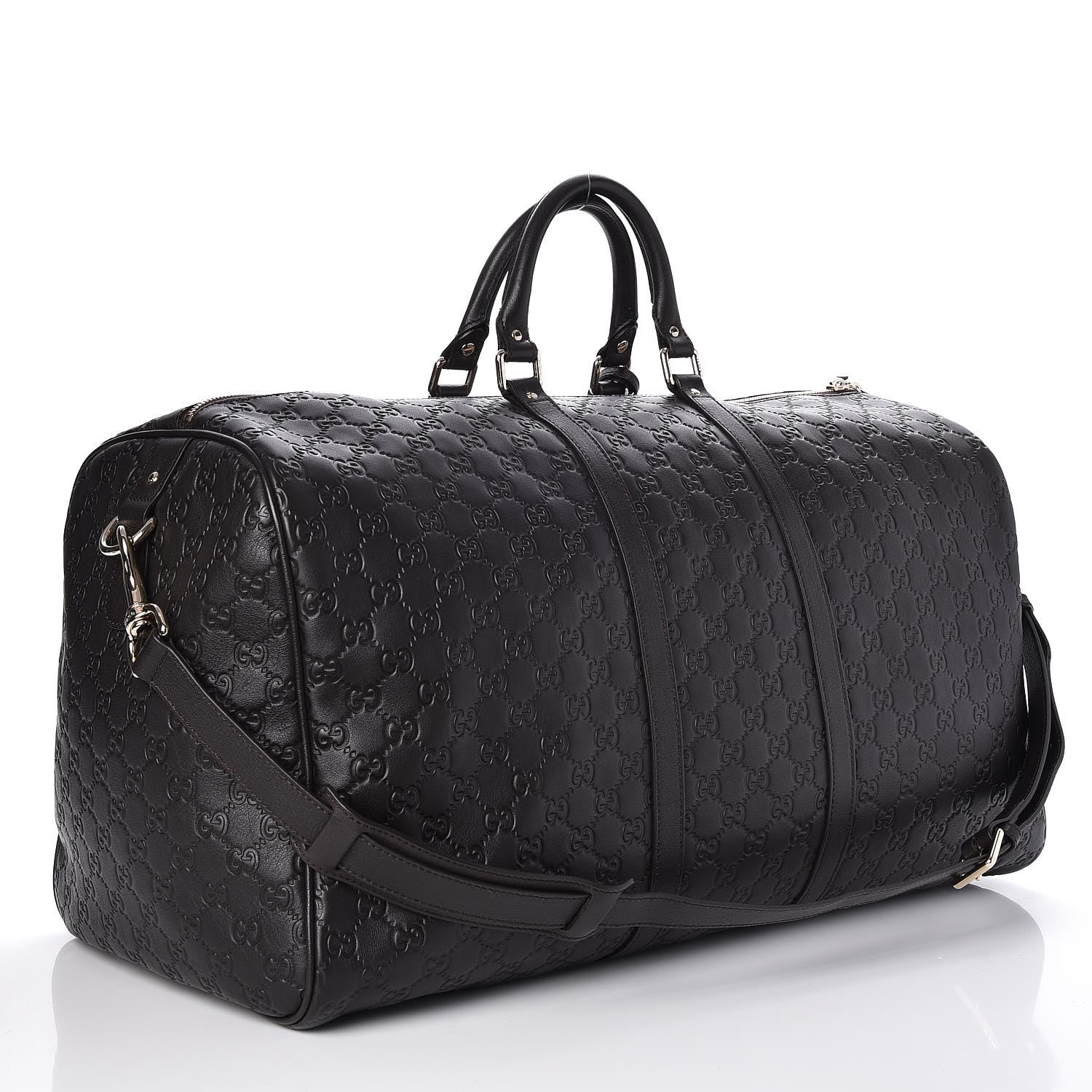 Gucci Guccissima Large Carry On Duffle Black 3 of 7