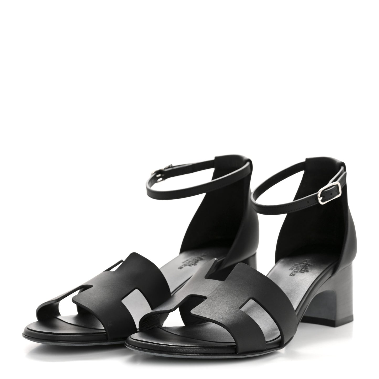 Calfskin Encens 50 Sandals 38 Black