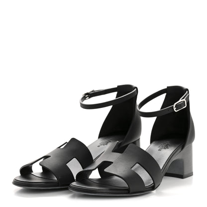 Hermes Calfskin Encens 50 Sandals 38 Black 4 of 11