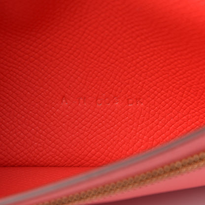Hermes Epsom Bearn Gusset Wallet Rouge Tomate 8 of 8
