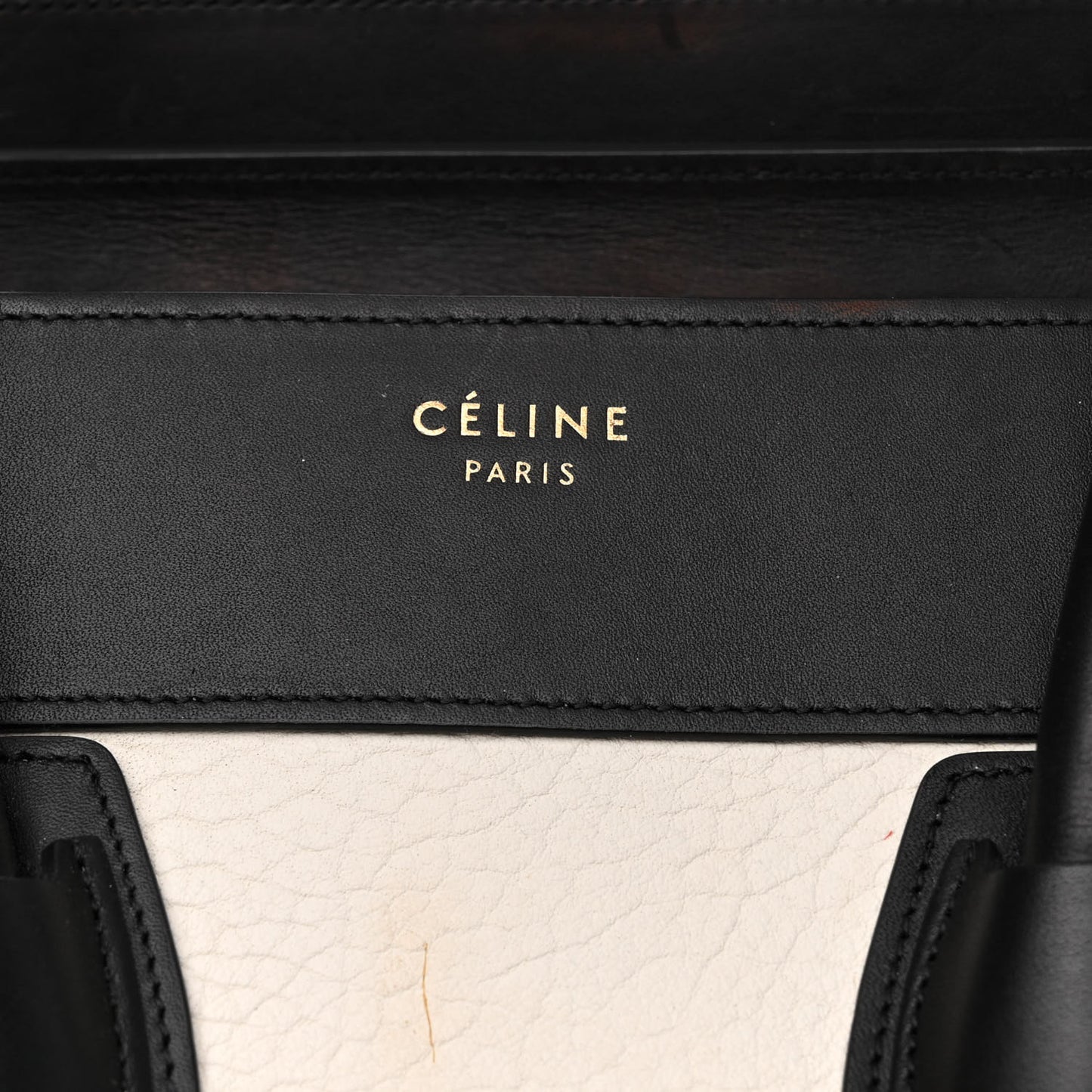 Baby Grained Calfskin Tri-Color Mini Luggage White Liquorice