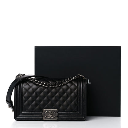 Chanel Caviar Quilted Medium Boy Flap Black 11 of 11