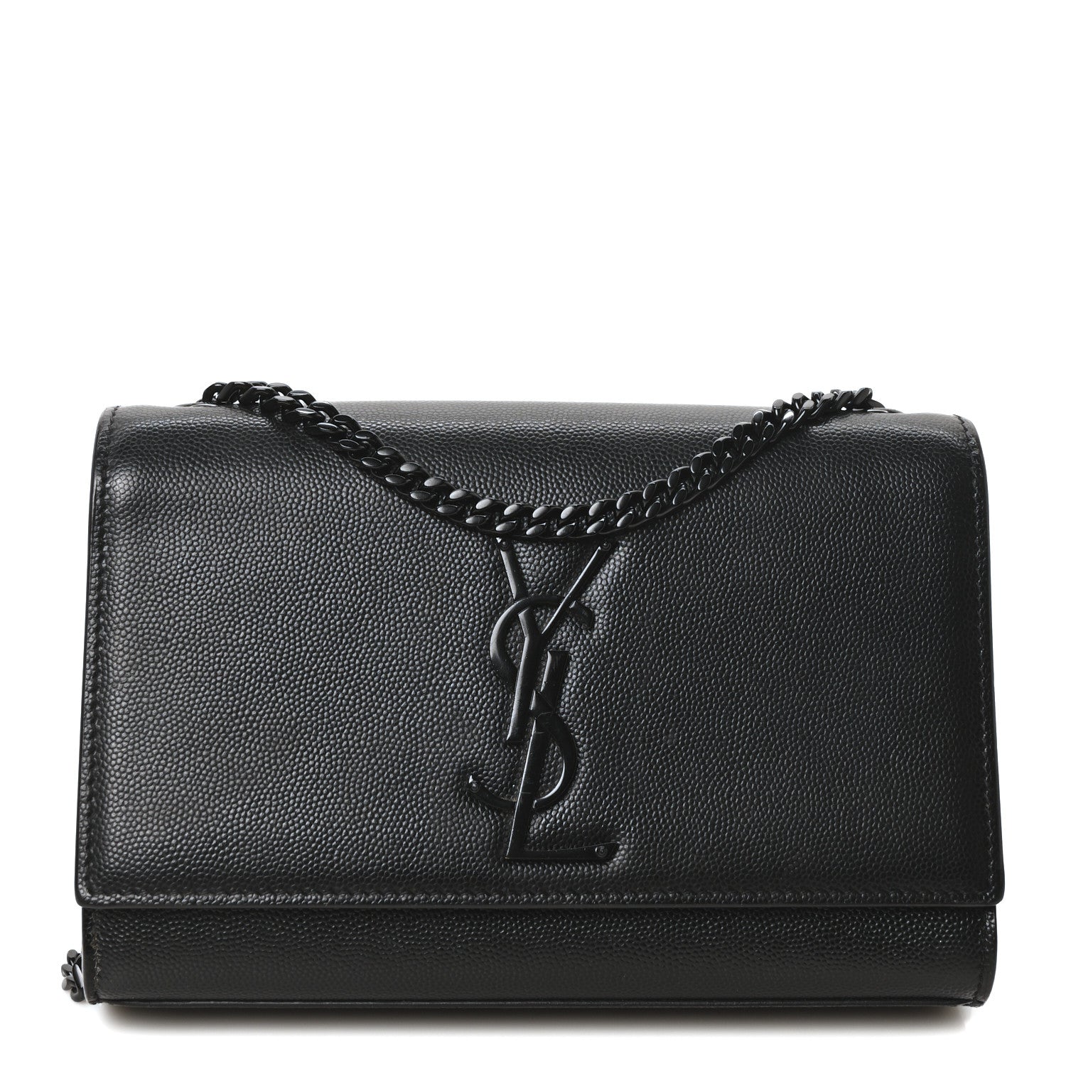 Saint Laurent Grain De Poudre Small Monogram Monochrome Kate Satchel Black 1 of 11