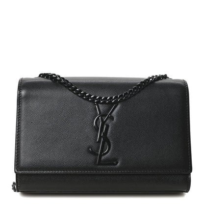 Saint Laurent Grain De Poudre Small Monogram Monochrome Kate Satchel Black 1 of 11