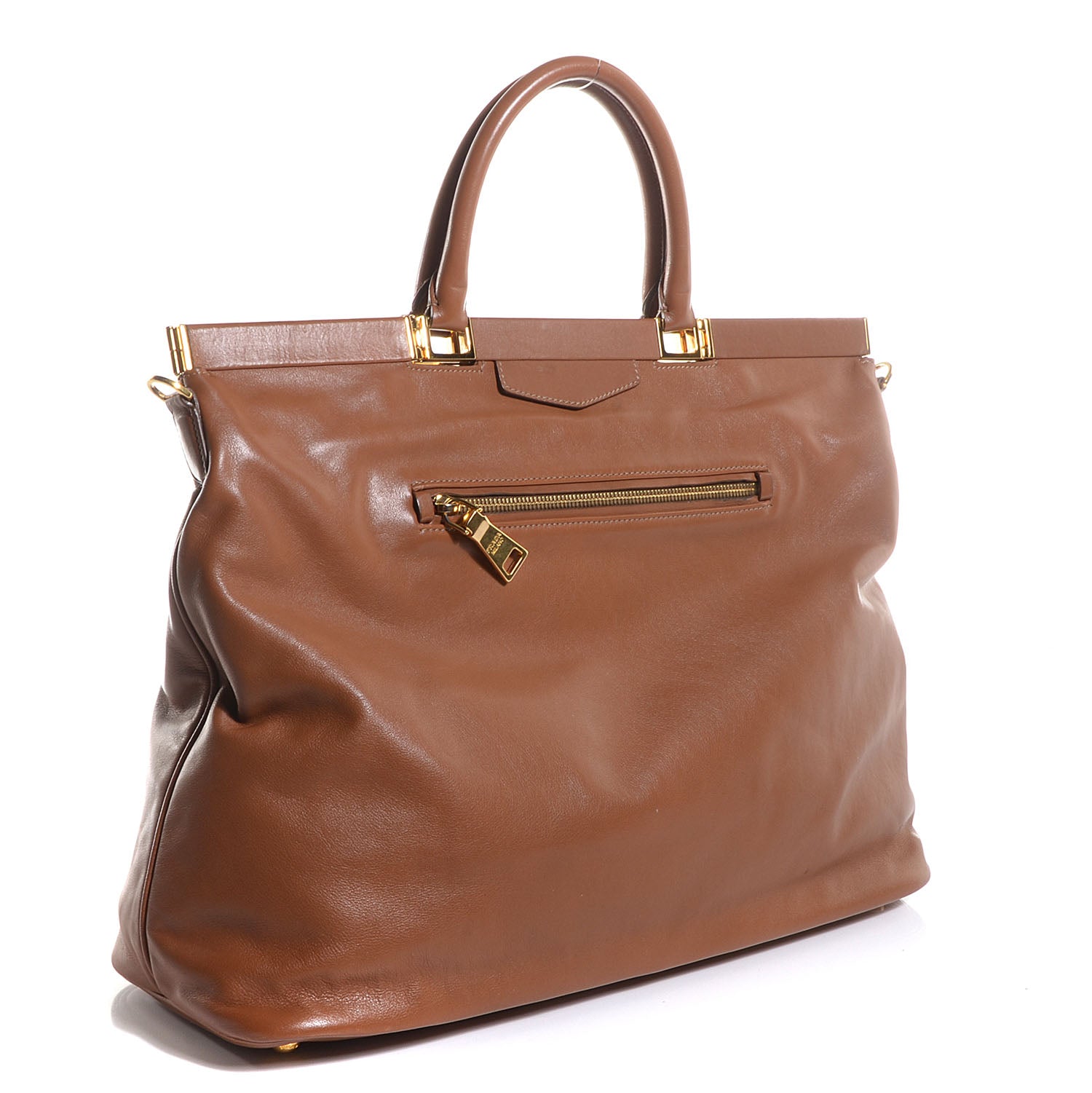Prada Soft Calf Large Frame Tote Sughero 3 of 9