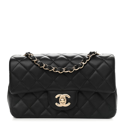 Chanel Lambskin Quilted Mini Rectangular Flap Black 1 of 9