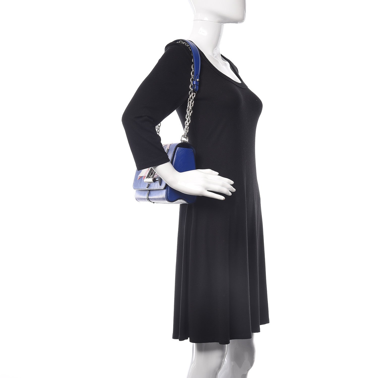 Louis Vuitton Epi Flamingo Twist Shoulder Bag MM Blue 2 of 9