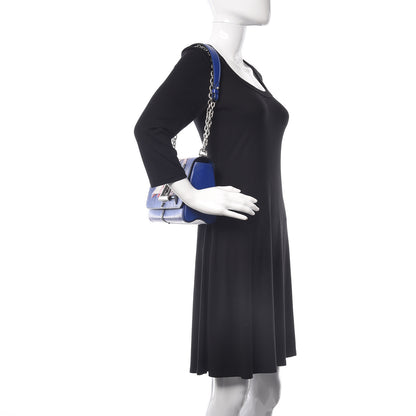 Louis Vuitton Epi Flamingo Twist Shoulder Bag MM Blue 2 of 9