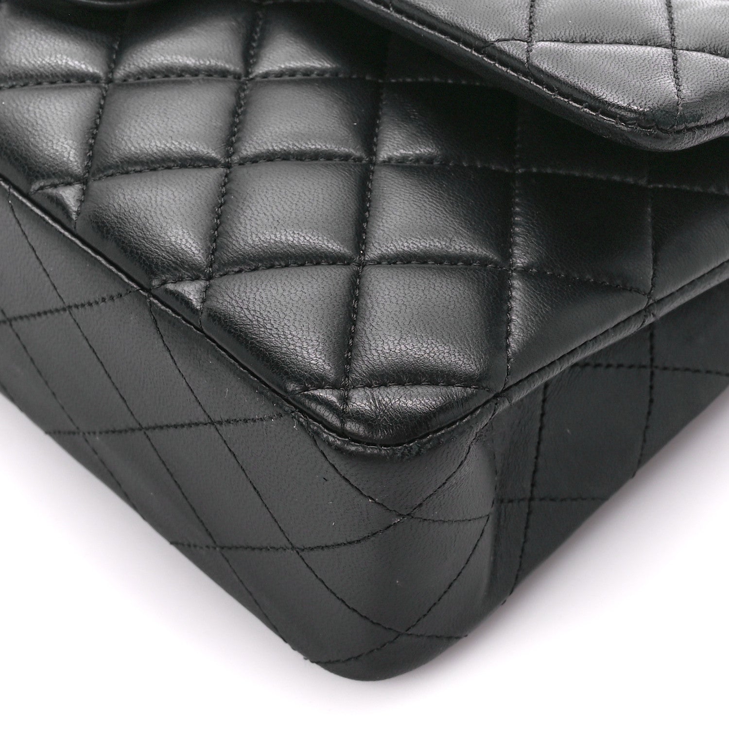 Chanel Lambskin Quilted Medium Double Flap Black 11 of 12