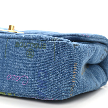 Chanel Denim Quilted Mini Denim Mood Rectangular Flap Blue Multicolor 9 of 9