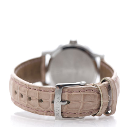 Bulgari Stainless Steel Alligator 29mm Solotempo Quartz Watch Pink 4 of 5
