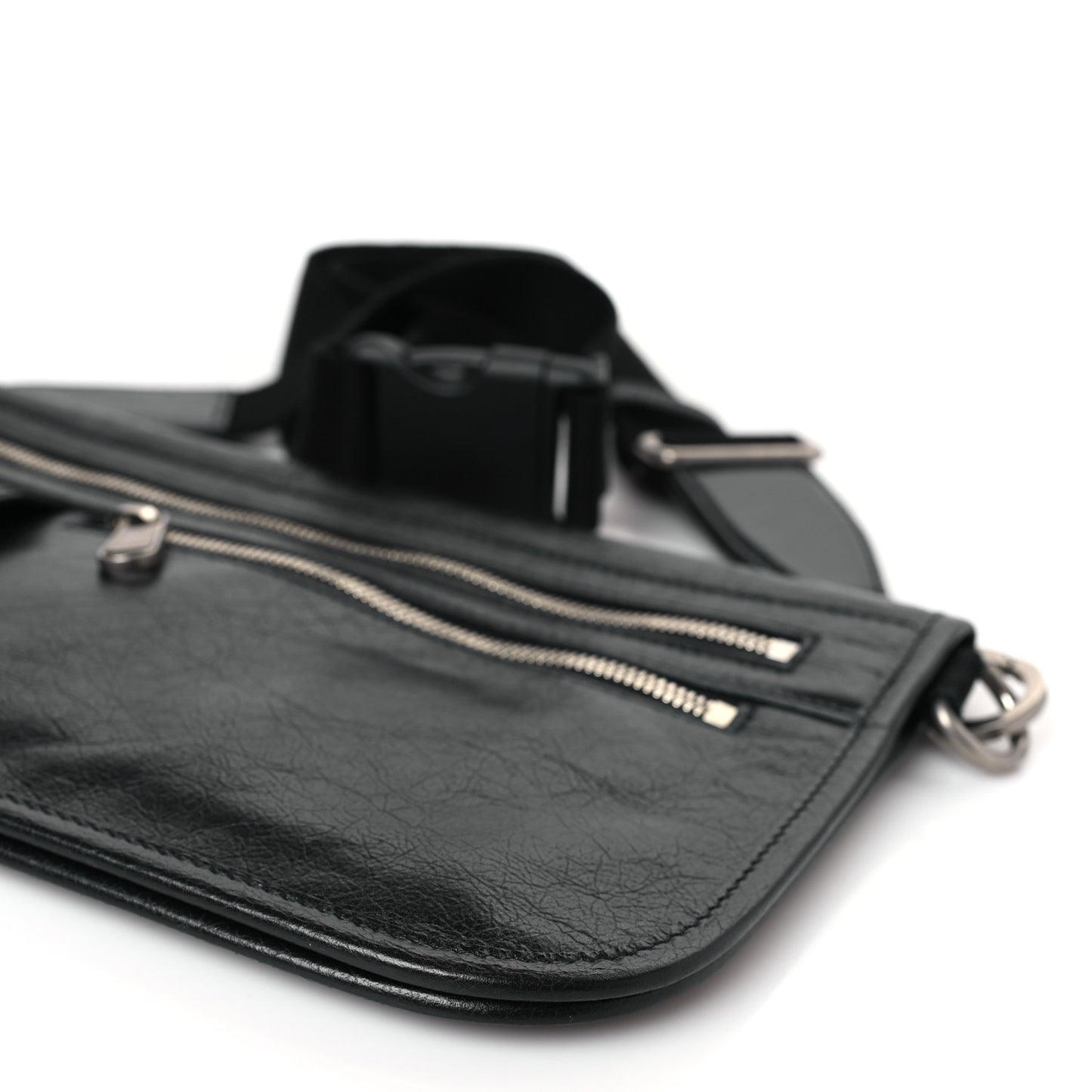 Fluffy Calfskin Morpheus Messenger Bag Black