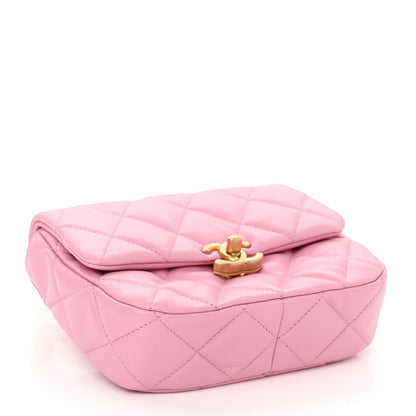 Chanel Lambskin Quilted Mini Lacquered Chain Flap Pink 3 of 10