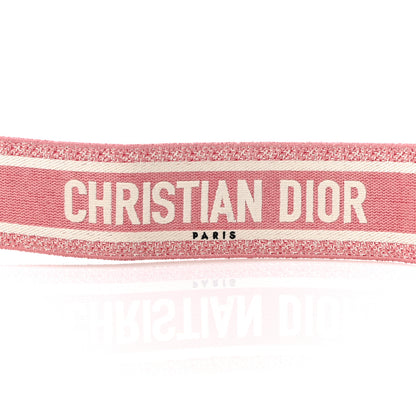 Christian Dior Canvas Embroidered Shoulder Strap Pink Multicolor 4 of 7