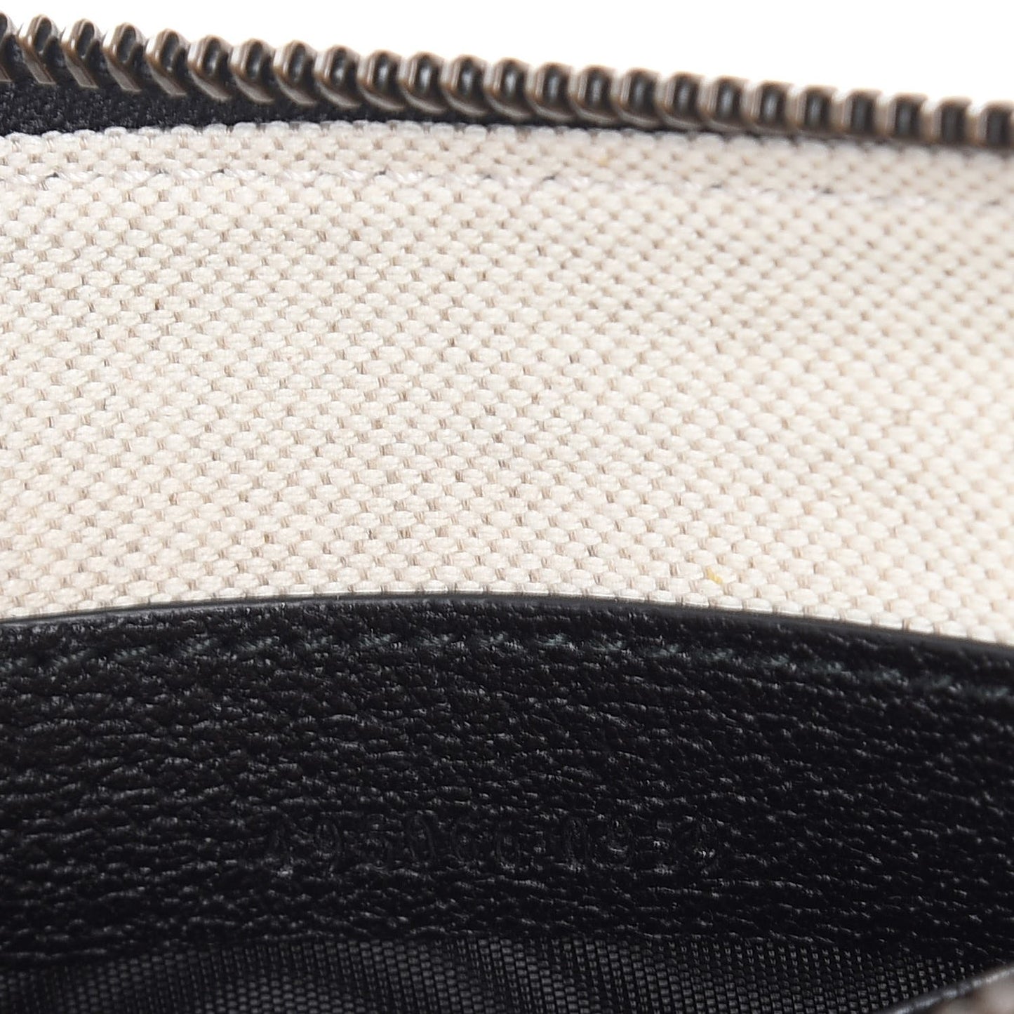 Dollar Calfskin Boar Effect Bee Star Zip Wristlet Pouch Black