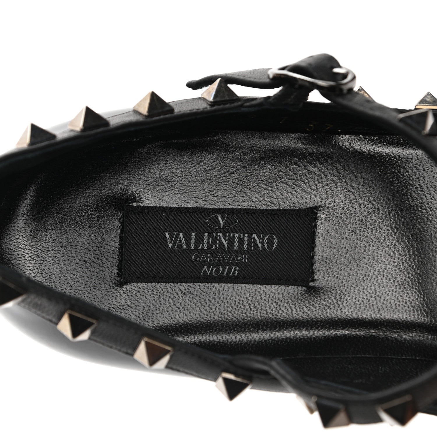 Valentino Garavani Patent Rockstud Cage Ballerina Flats 37.5 Black 6 of 8