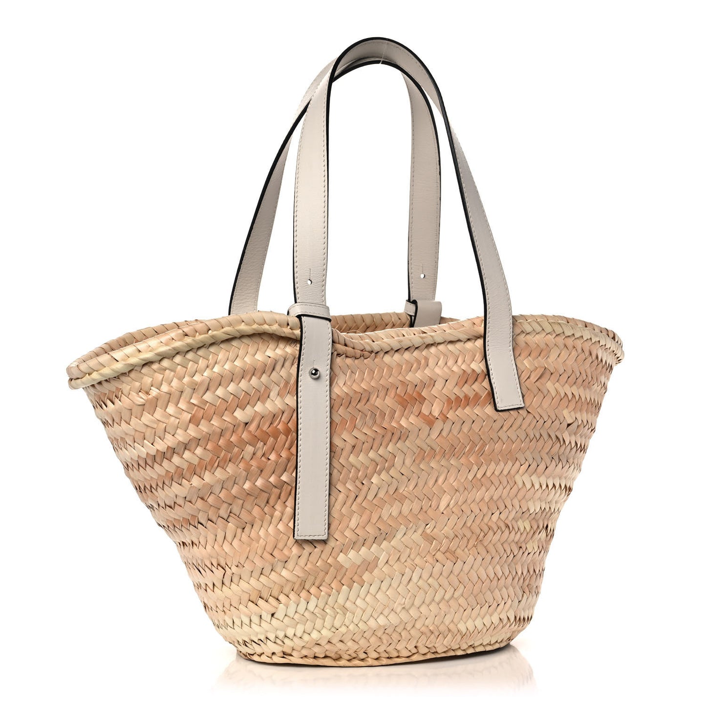 Raffia Basket Tote Bag Natural White