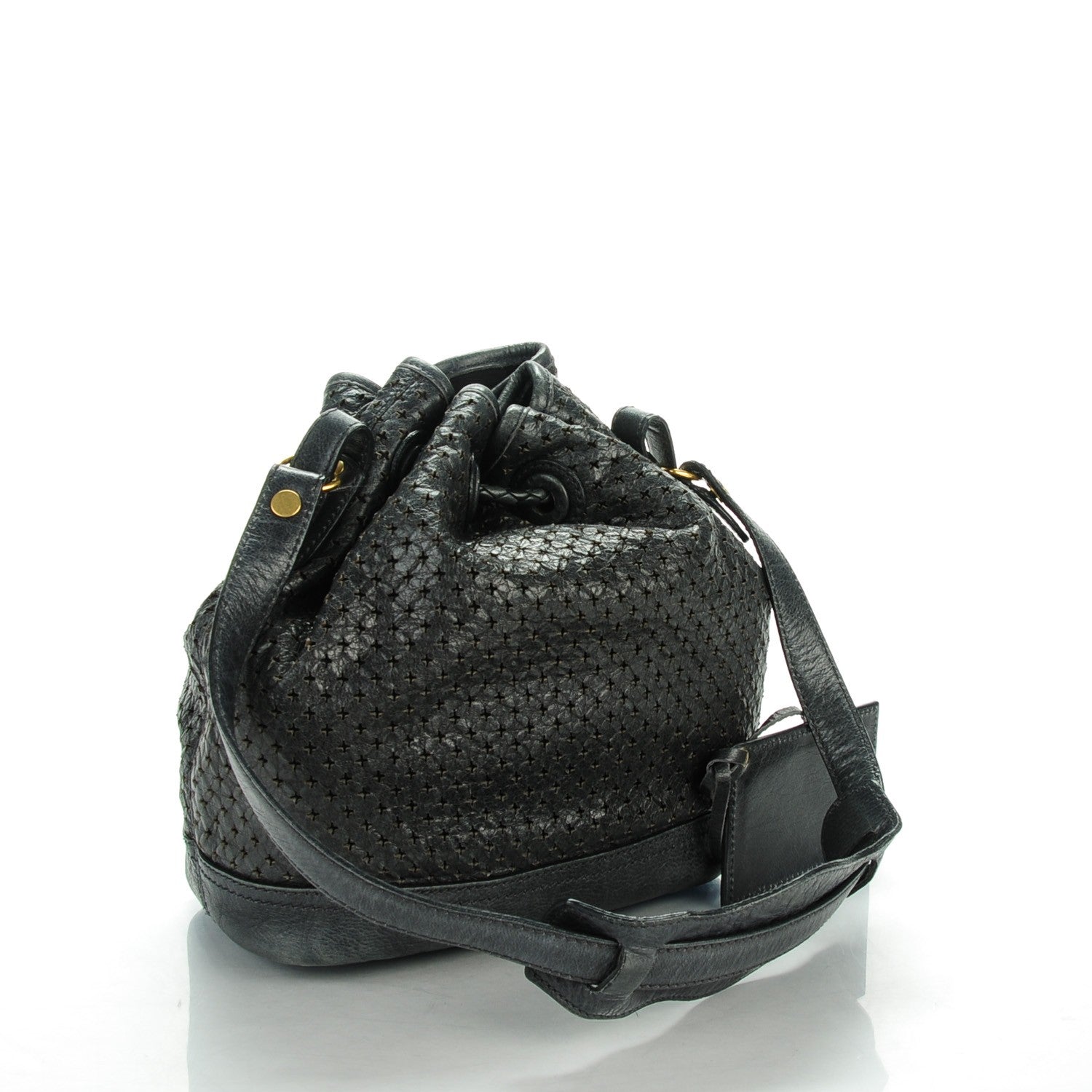 Balenciaga Agneau Classic Gold Hardware Perforated Cross Mini Pampille Black 3 of 7