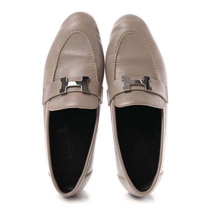 Hermes Goatskin Womens Paris Loafers 37.5 Beige Nude 2 of 10