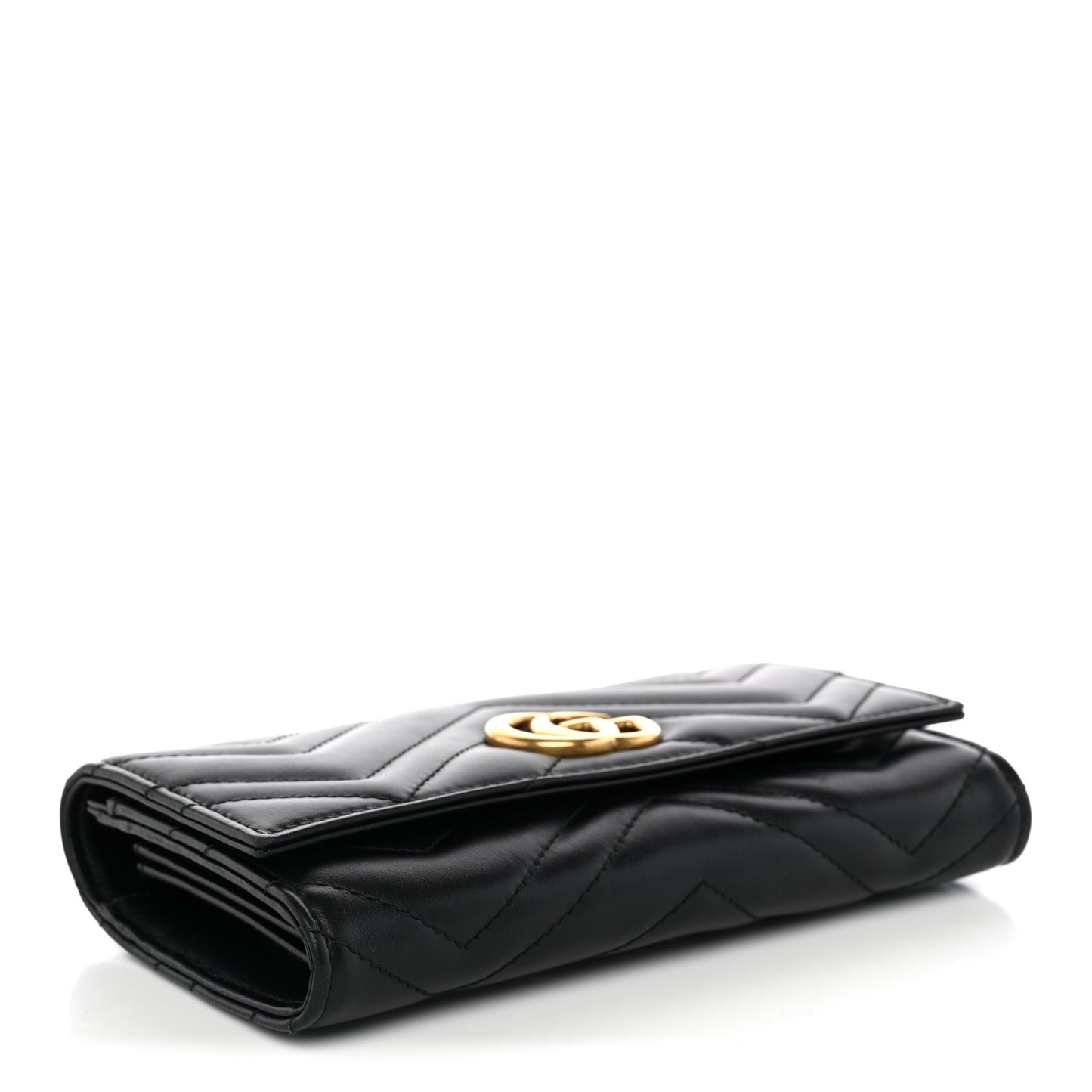 Calfskin Matelasse GG Marmont Continental Wallet Black