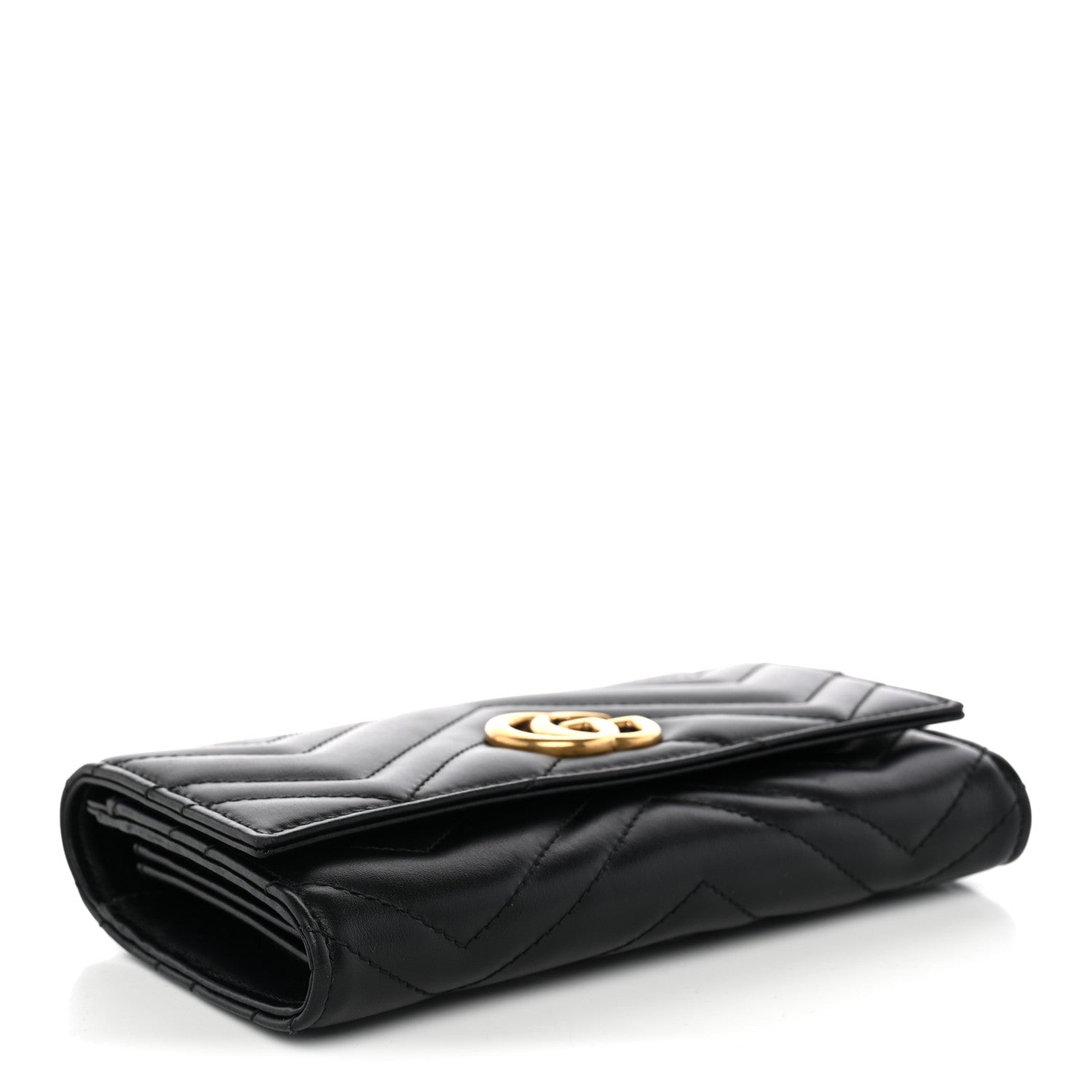 Gucci Calfskin Matelasse GG Marmont Continental Wallet Black 4 of 8